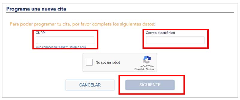 Agendar cita en Afore Profuturo - Rellenar Datos Personales