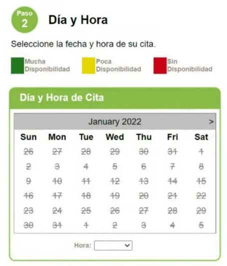 Elegir el día y la hora para acudir a la oficina recaudadora a realizar el trámite del control vehicular