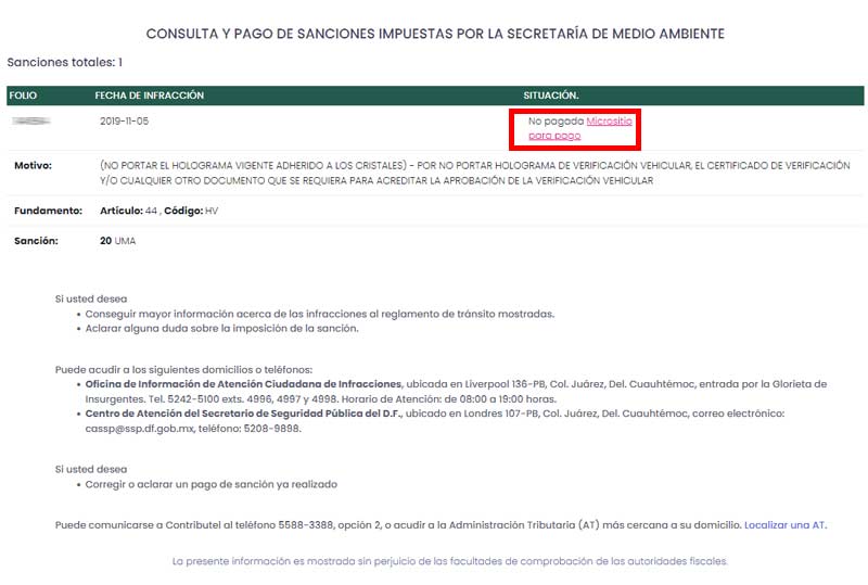consulta y pagos de sanciones impuestas por la secretaría de medio ambiente