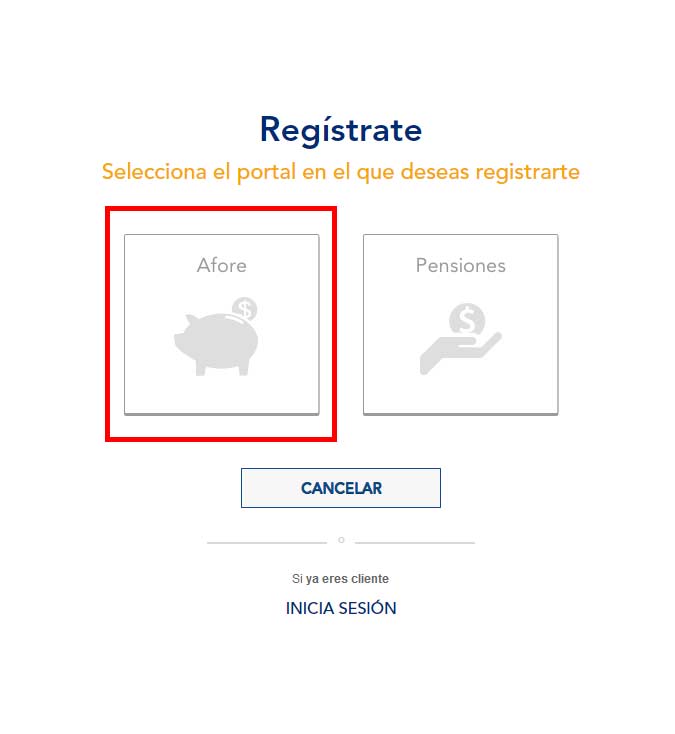 Cómo registrarse en la página web de Afore Profuturo - Seleccionar Afore