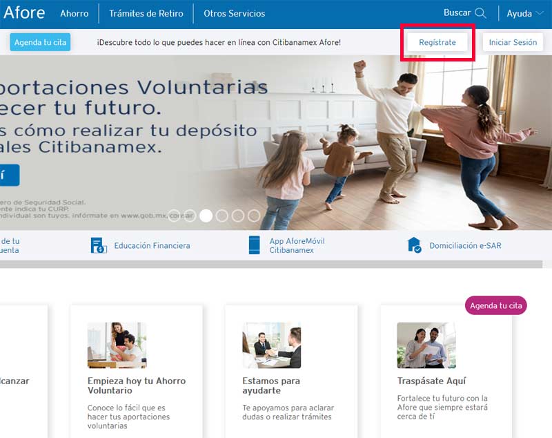 Programa tu cita en Afore Citibanamex